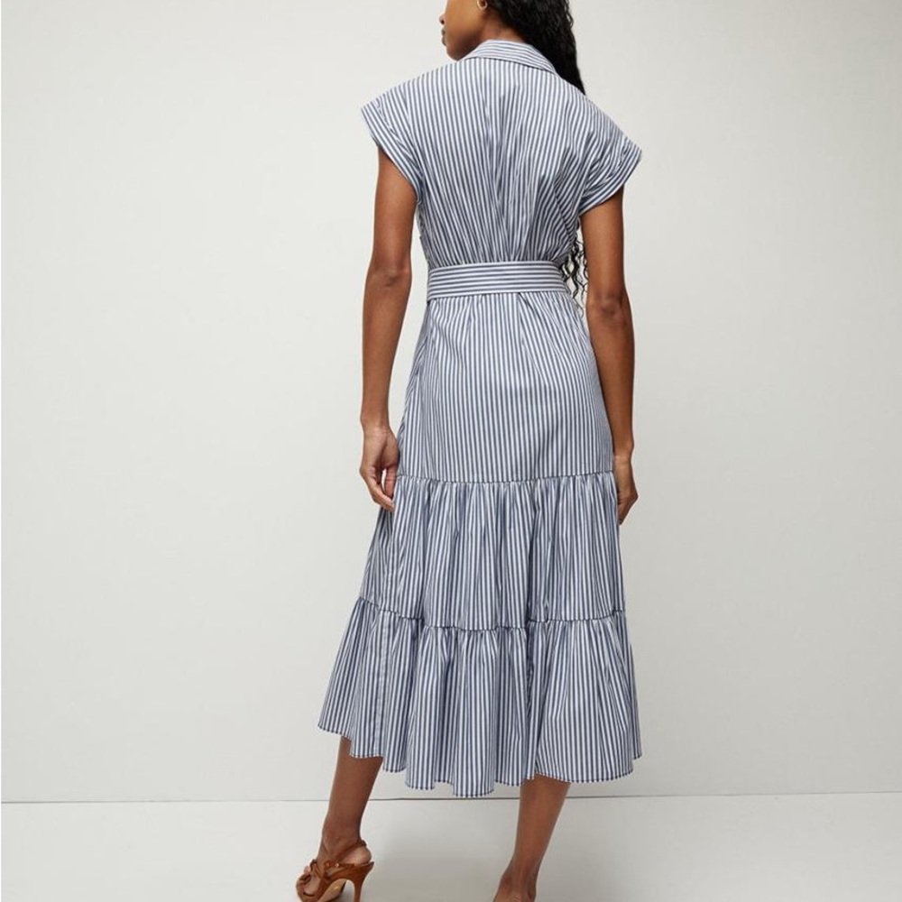 NWOT Veronica Beard Vanessa Striped Dress Blue Multi Dress size 12 - Picture 3 of 5